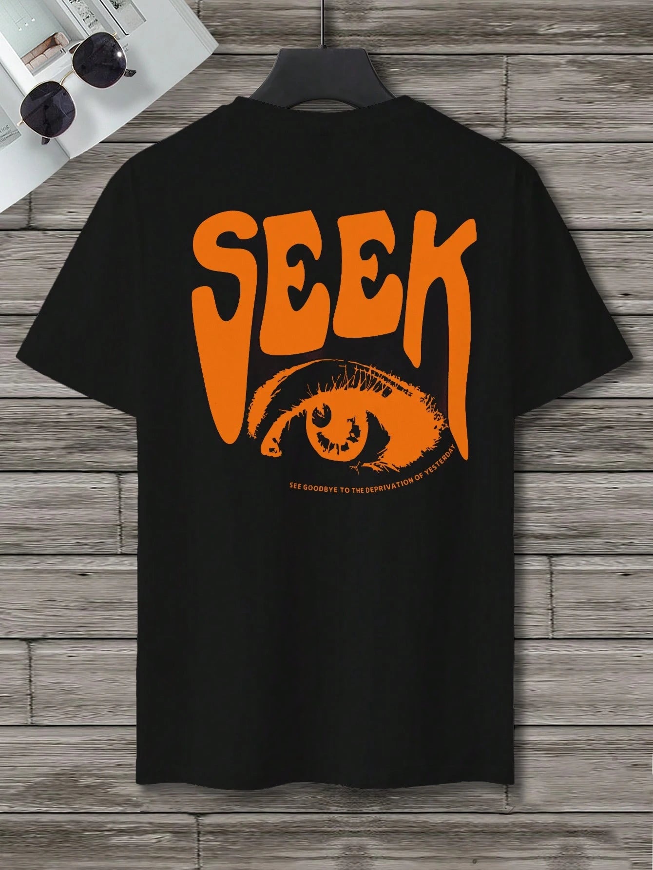 Manfinity Homme Men T-Shirts Fit Crew Neck Short Sleeve Graphic Tee Eye Goth Street Summer Polyester