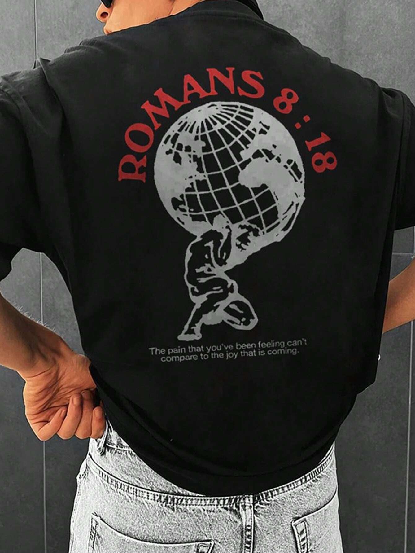2025 Men'S Casual round Neck Short Sleeve T-Shirt with Slogan Print, Summer