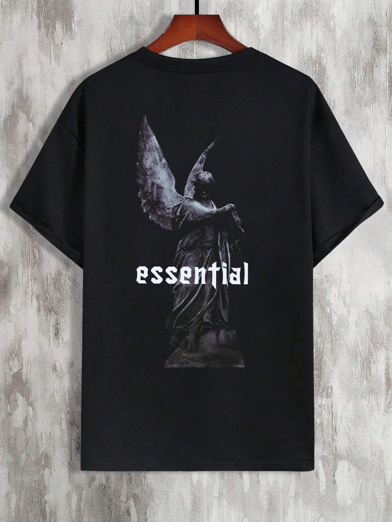 Manfinity Hypemode Men T-Shirts Baggy Crew Neck Drop Shoulder Short Sleeve Graphic Tee Street Summer Polyester