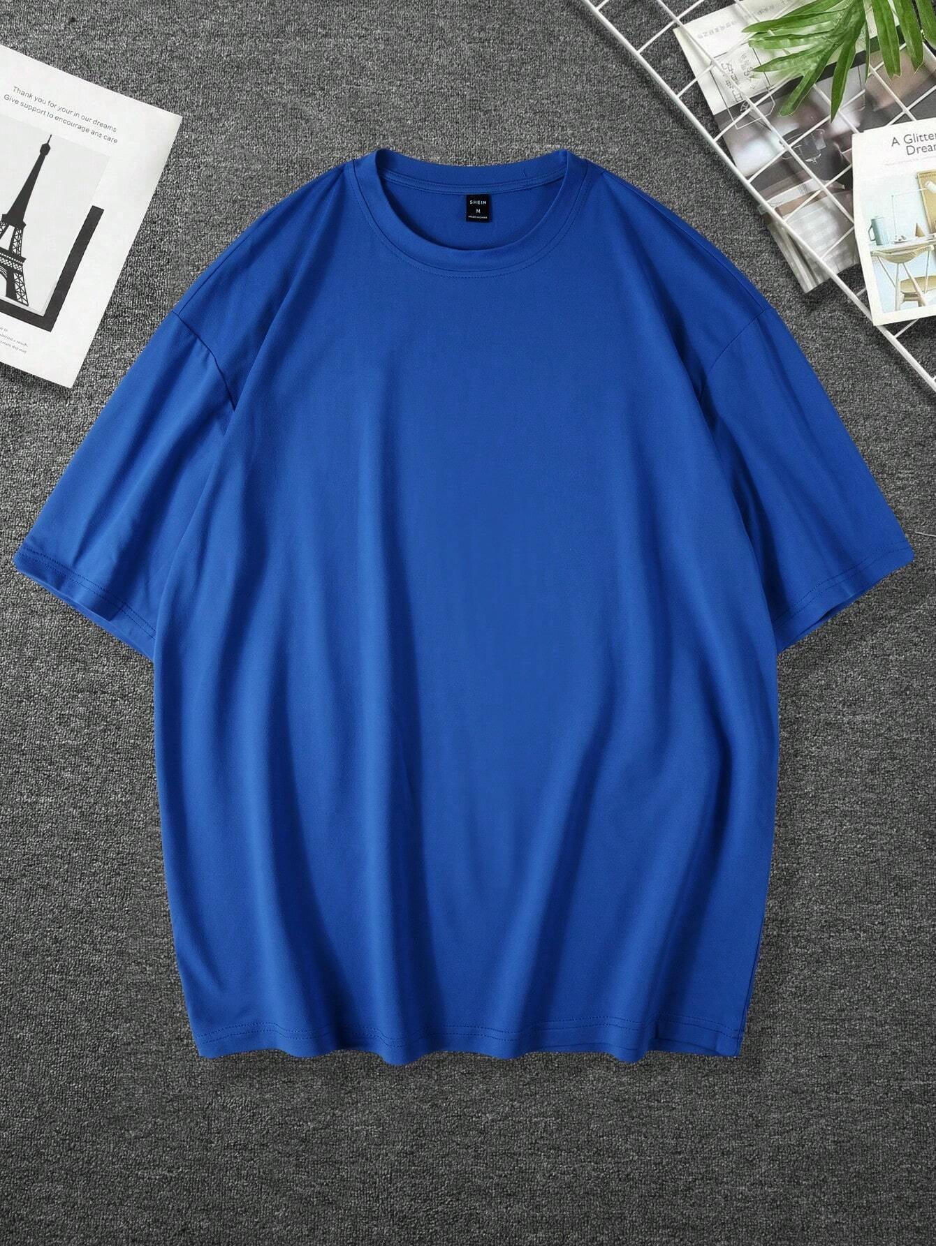 Manfinity RSRT Men T-Shirts Fit Crew Neck Drop Shoulder Short Sleeve Graphic Tee Casual Summer Polyester