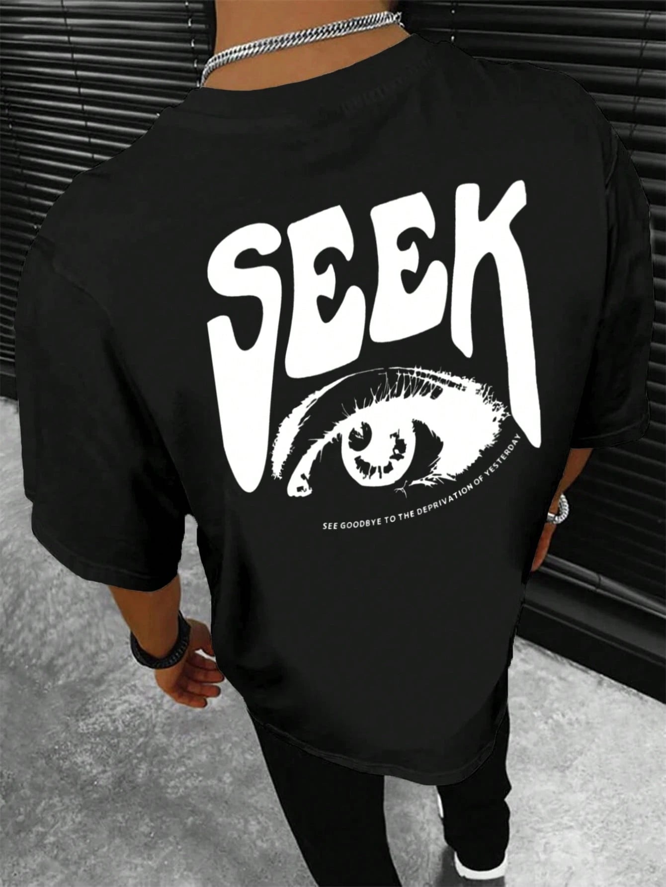 Manfinity Homme Men T-Shirts Fit Crew Neck Short Sleeve Graphic Tee Eye Goth Street Summer Polyester