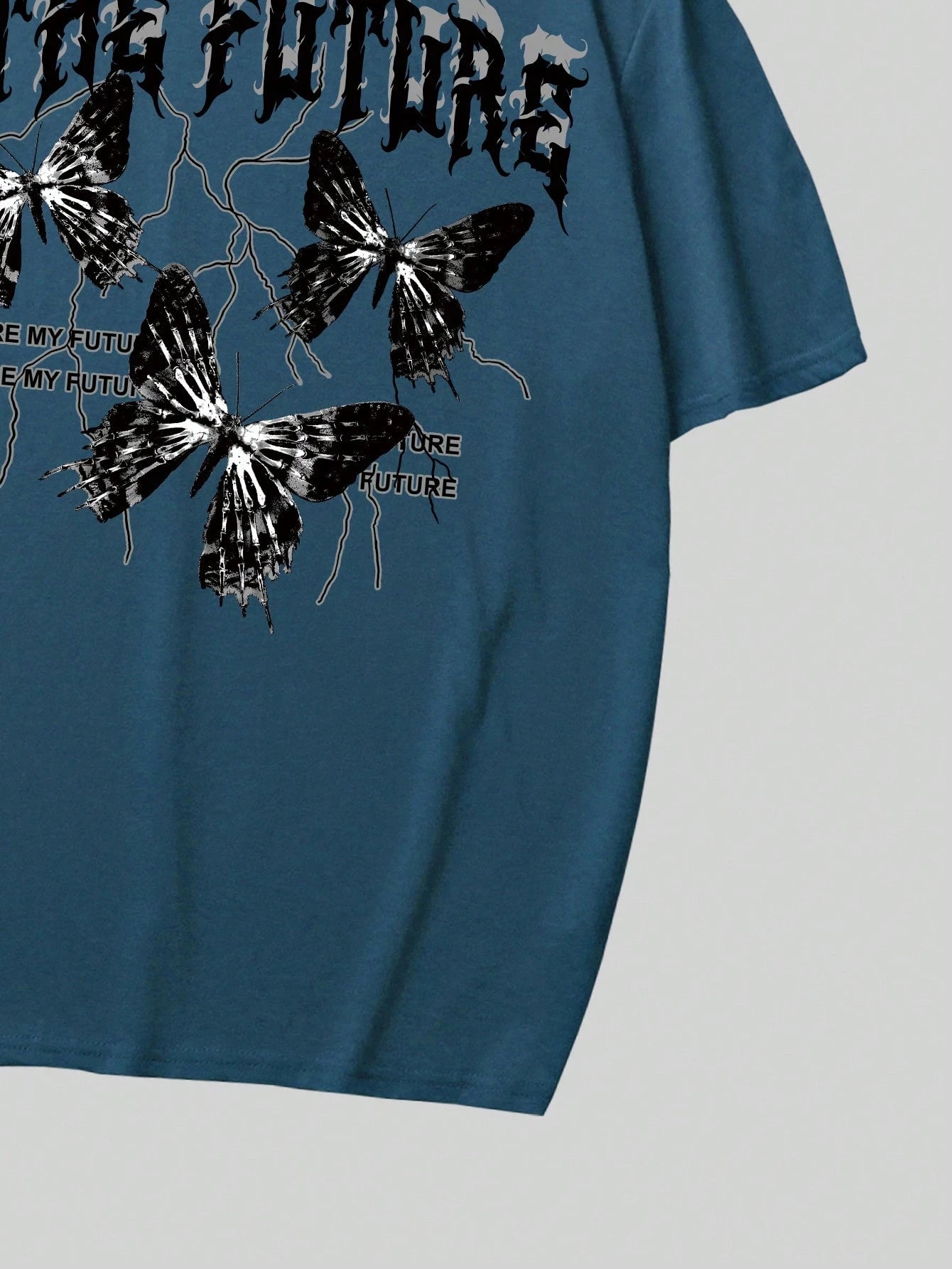 Manfinity EMRG Men T-Shirts Fit Crew Neck Short Sleeve Graphic Tee Butterfly Street Summer Polyester