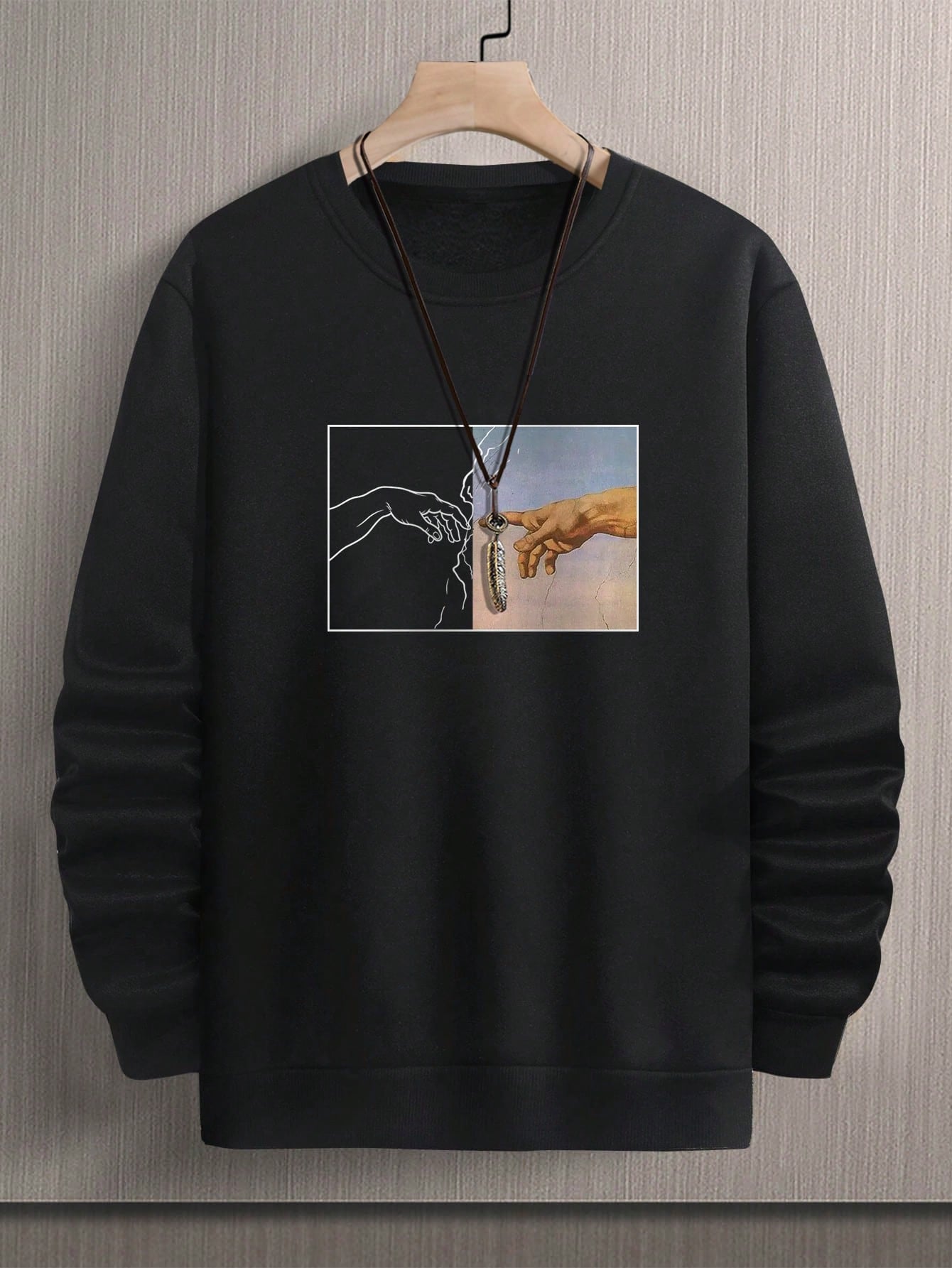Manfinity Homme Men Hand Print Sweatshirt