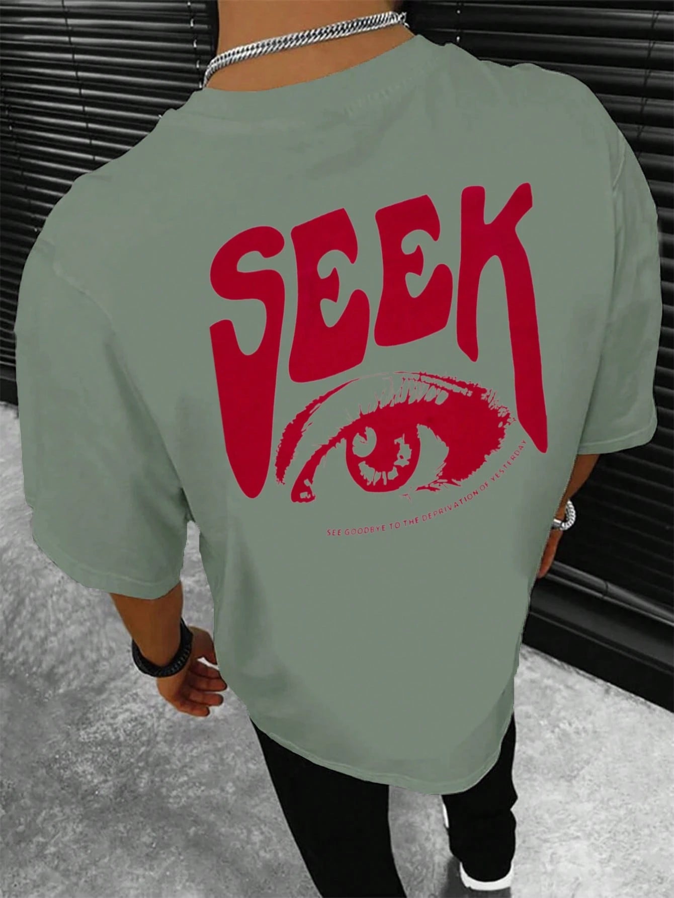 Manfinity Homme Men T-Shirts Fit Crew Neck Short Sleeve Graphic Tee Eye Goth Street Summer Polyester
