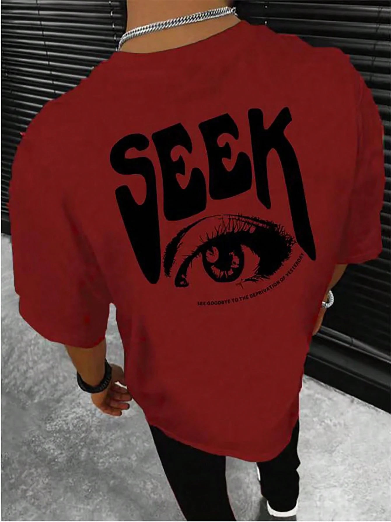 Manfinity Homme Men T-Shirts Fit Crew Neck Short Sleeve Graphic Tee Eye Goth Street Summer Polyester