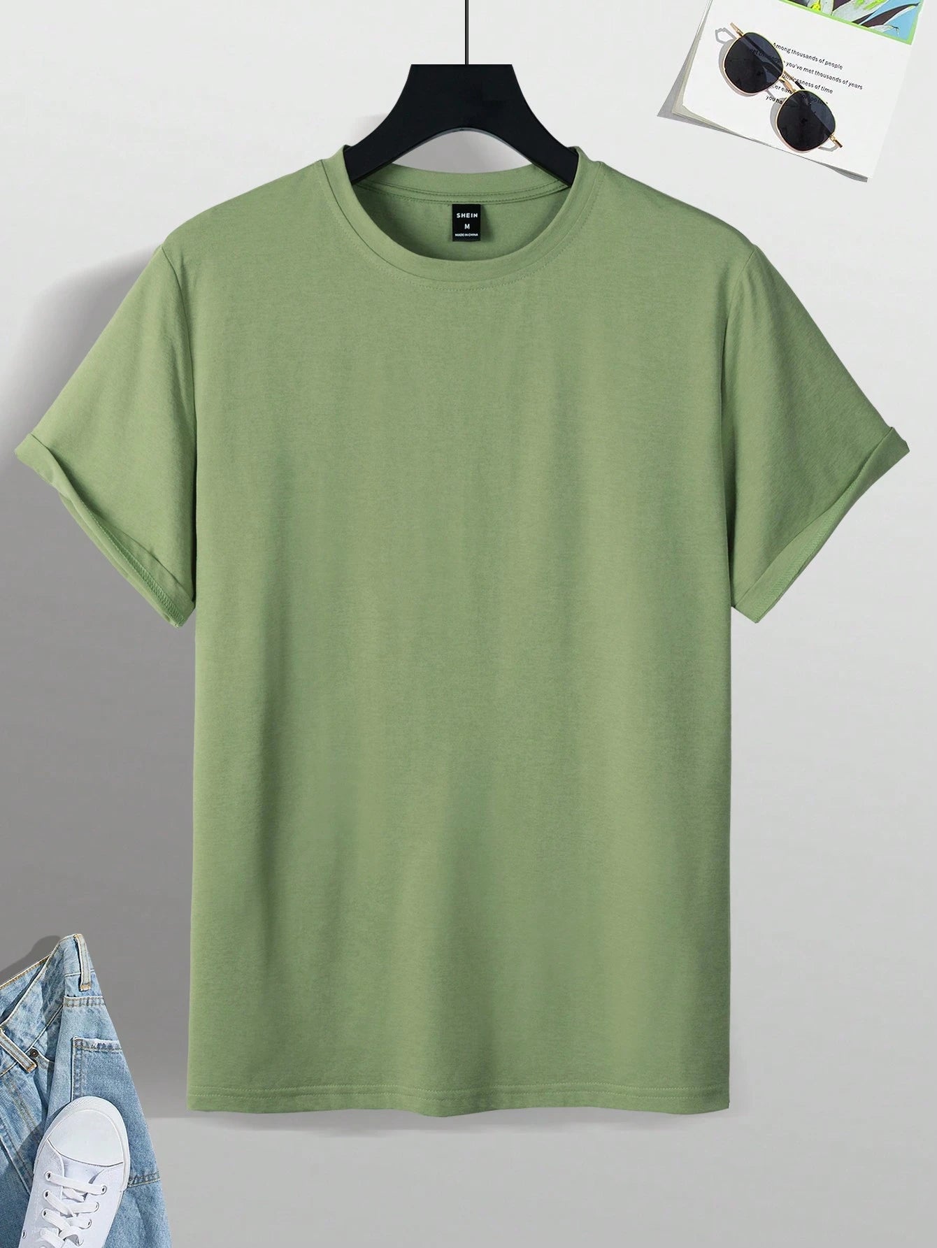 Manfinity RSRT Men T-Shirts Fit Crew Neck Drop Shoulder Short Sleeve Graphic Tee Casual Summer Polyester