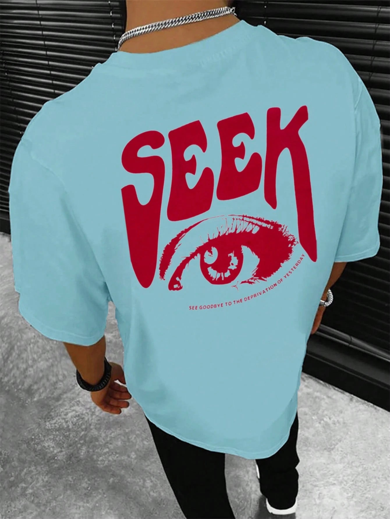 Manfinity Homme Men T-Shirts Fit Crew Neck Short Sleeve Graphic Tee Eye Goth Street Summer Polyester