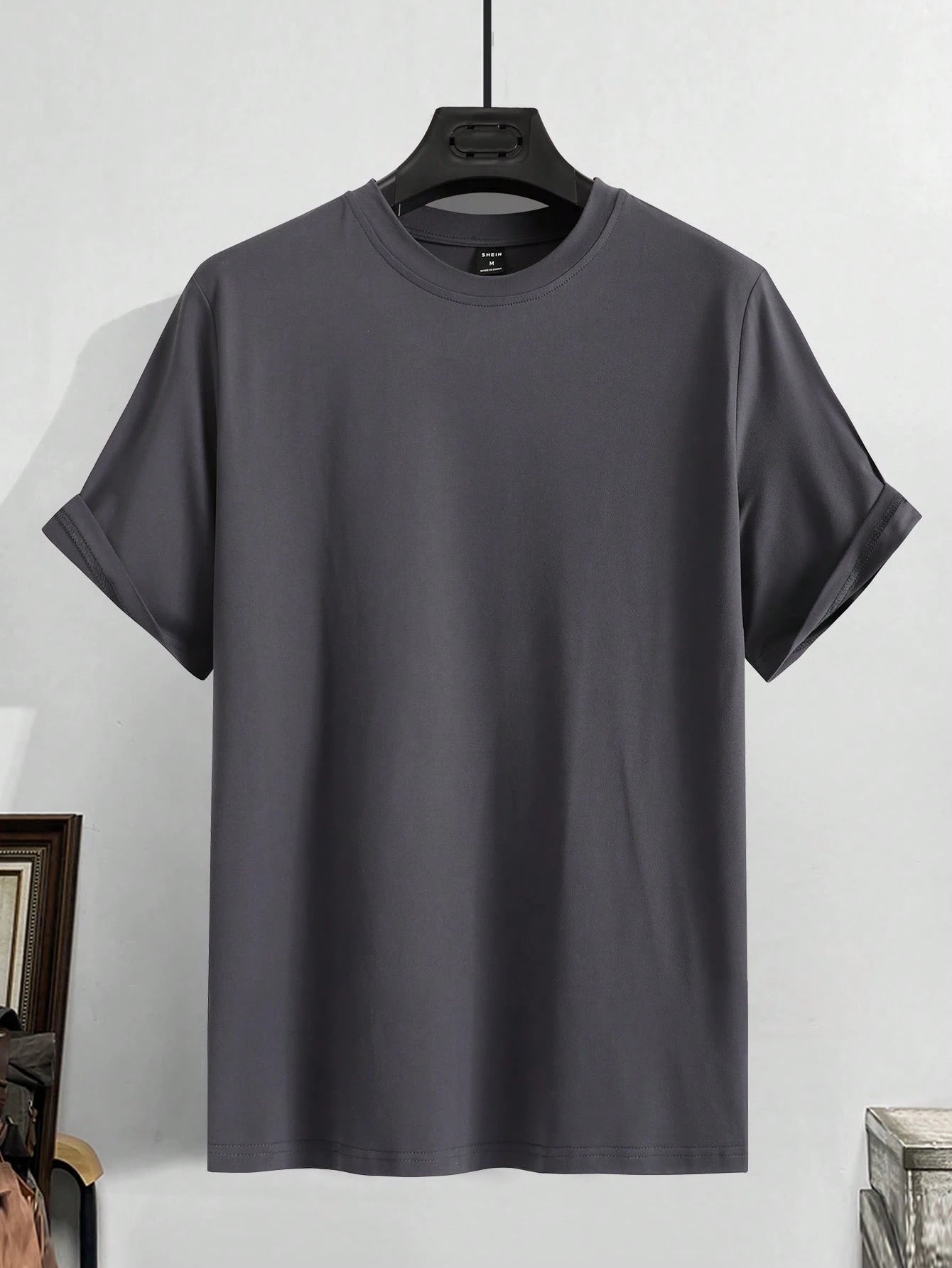 Manfinity RSRT Men T-Shirts Fit Crew Neck Drop Shoulder Short Sleeve Graphic Tee Casual Summer Polyester
