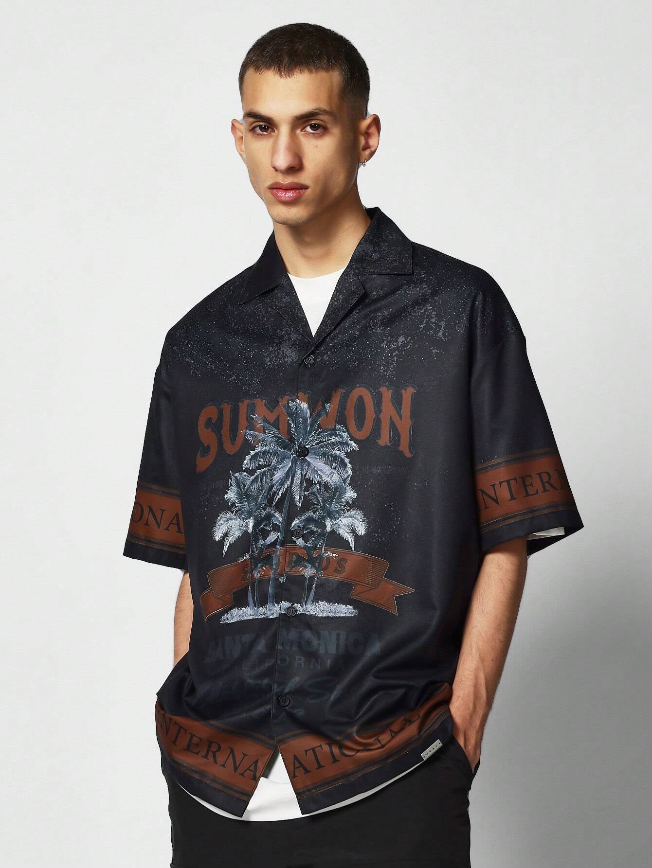 SUMWON Relaxed Fit Shirt with All over Print