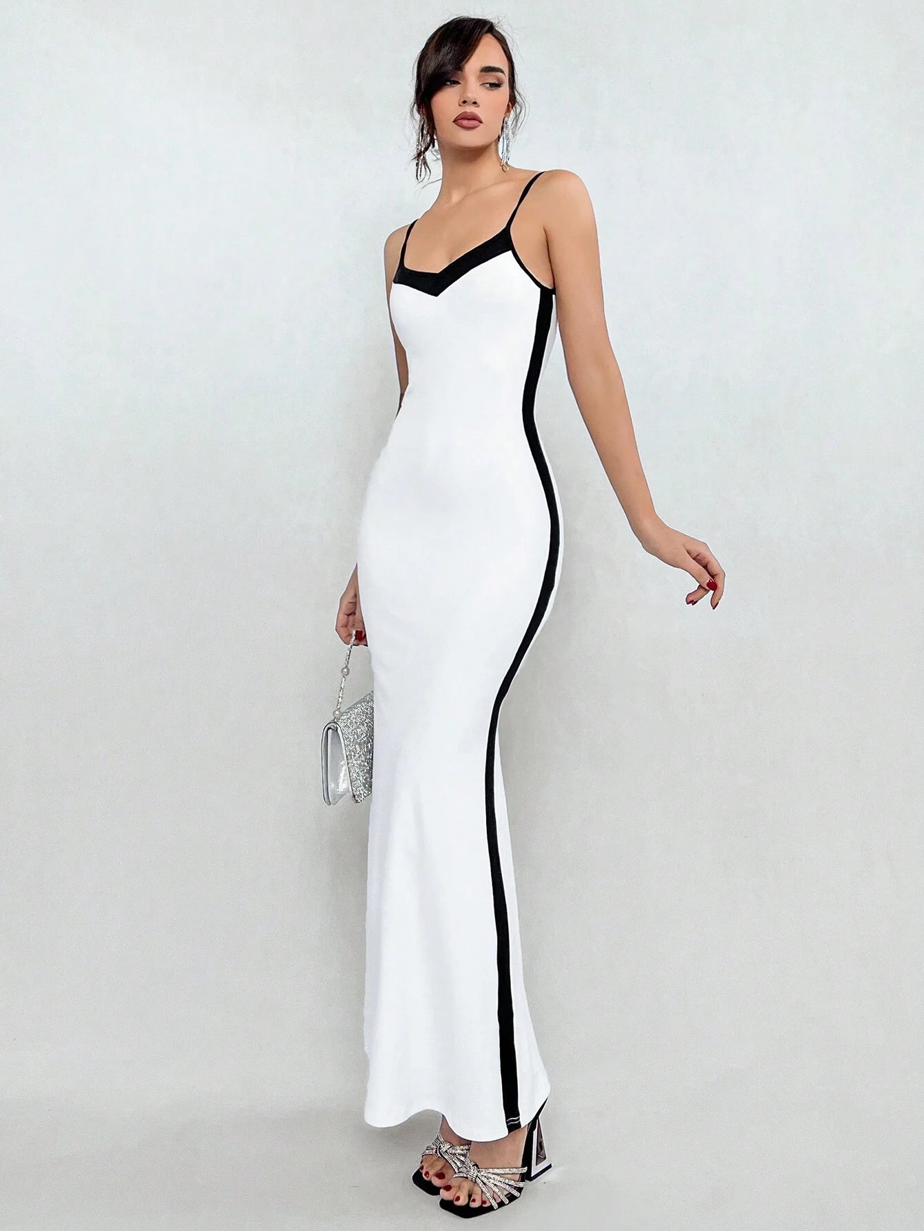 X Jessie Aloruh Color Block Mermaid Hem Cami Dress