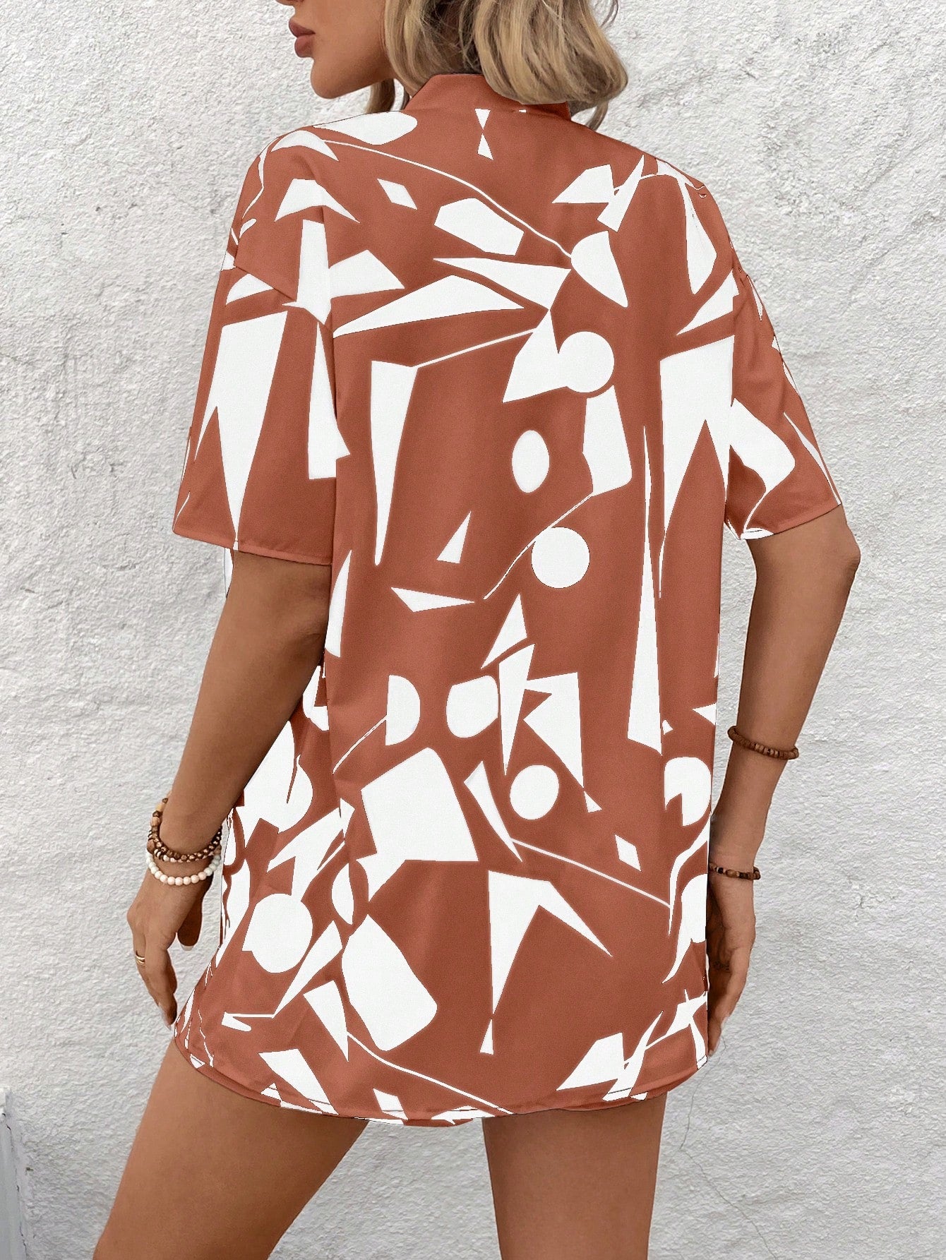 Breezaya Women Short Sleeve Shirt and Shorts Casual Suit, Fashionable for Summer
