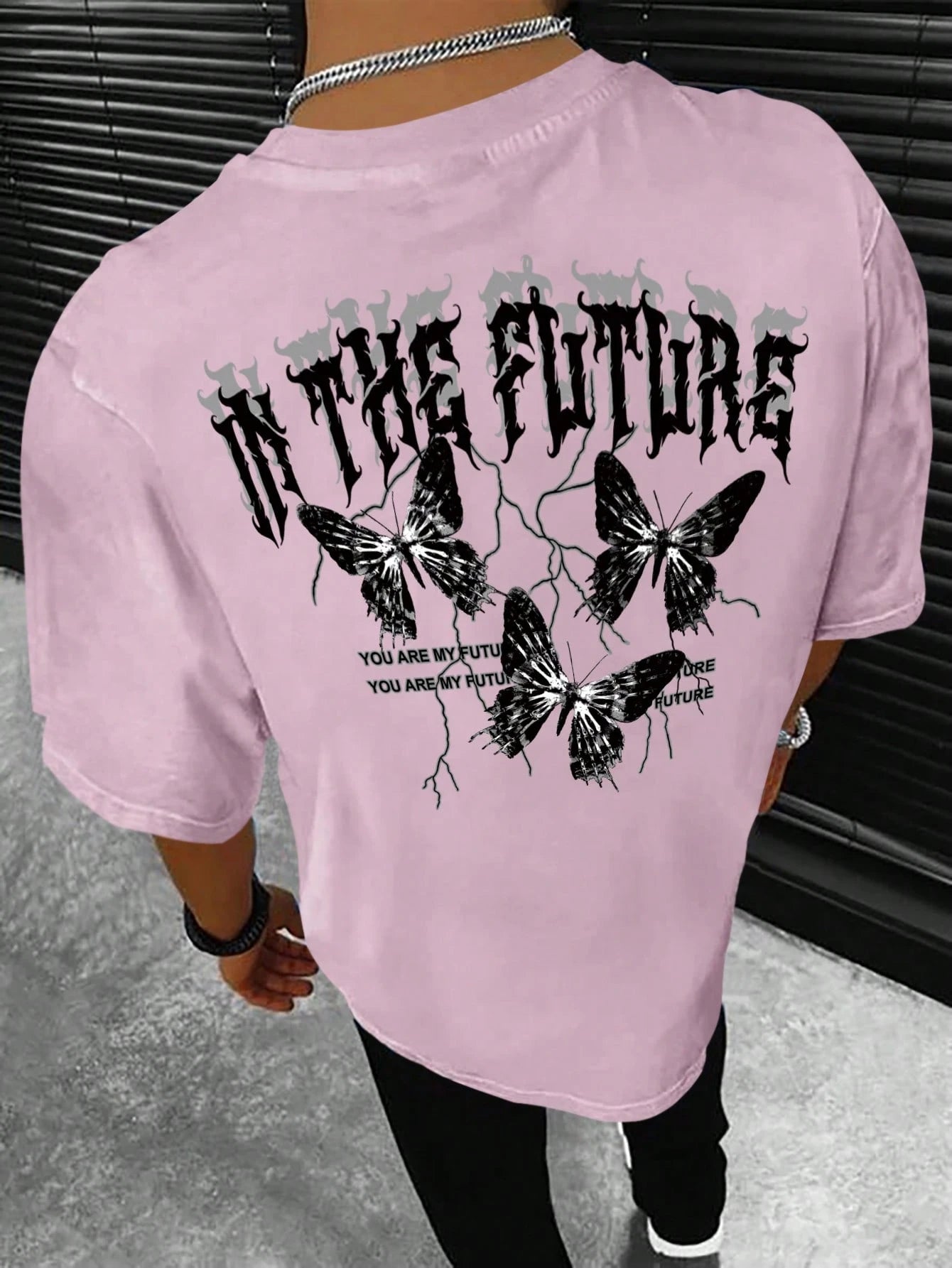 Manfinity EMRG Men T-Shirts Fit Crew Neck Short Sleeve Graphic Tee Butterfly Street Summer Polyester