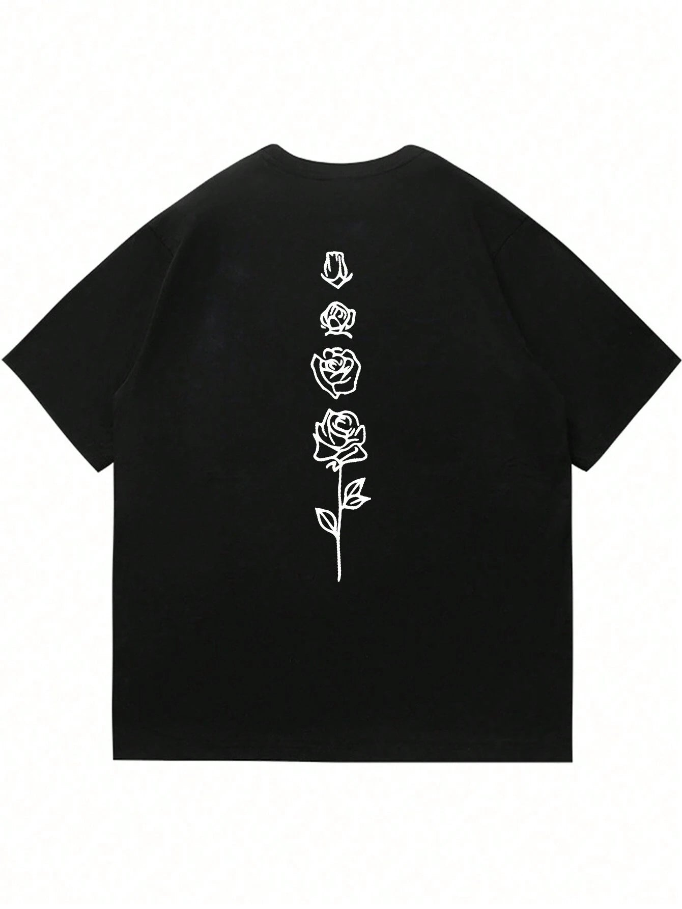 2025 Men Floral Print round Neck Short Sleeve Casual T-Shirt, Summer