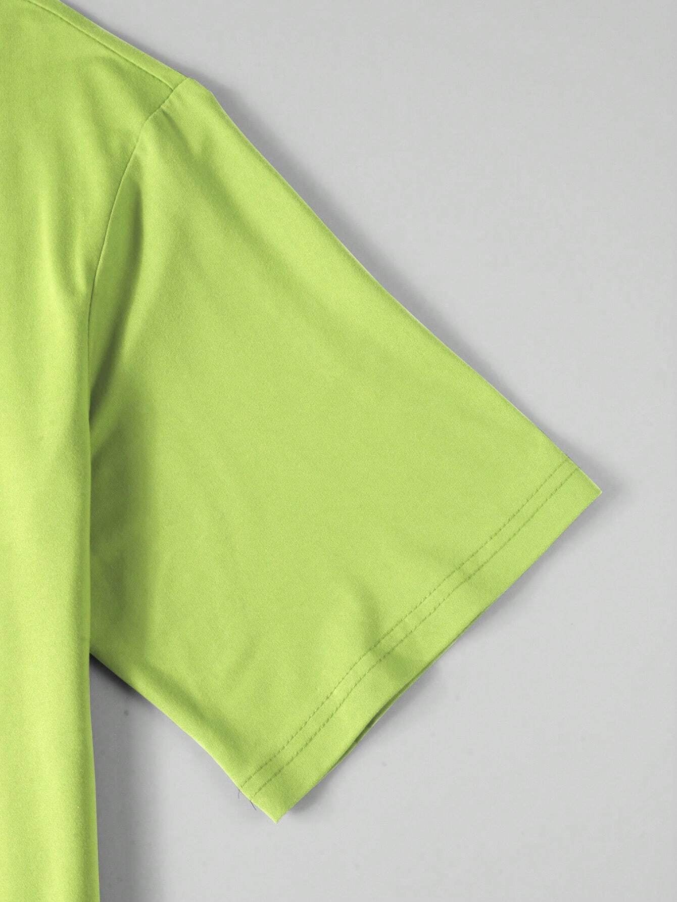 Manfinity RSRT Men T-Shirts Fit Crew Neck Drop Shoulder Short Sleeve Graphic Tee Casual Summer Polyester