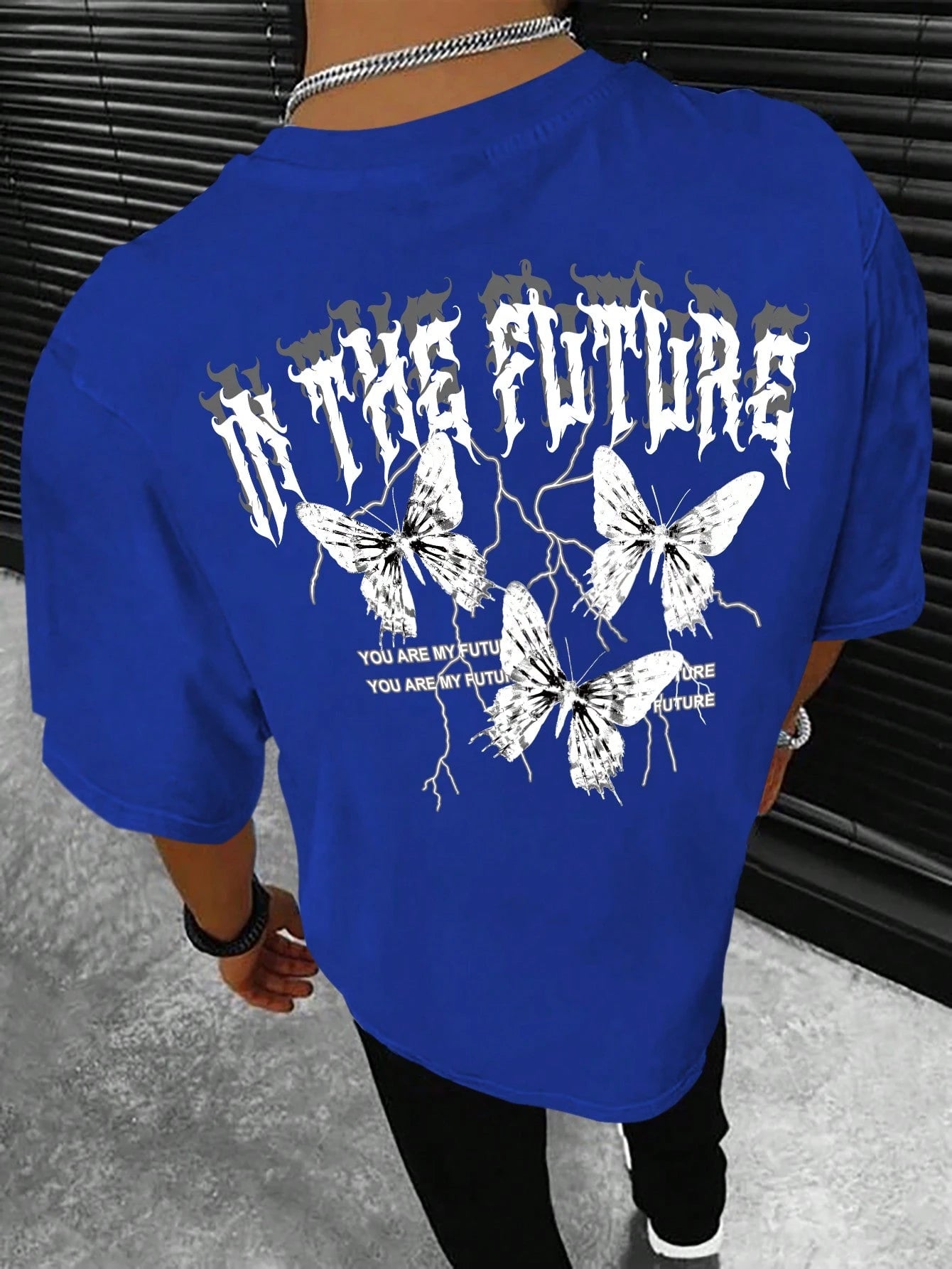Manfinity EMRG Men T-Shirts Fit Crew Neck Short Sleeve Graphic Tee Butterfly Street Summer Polyester