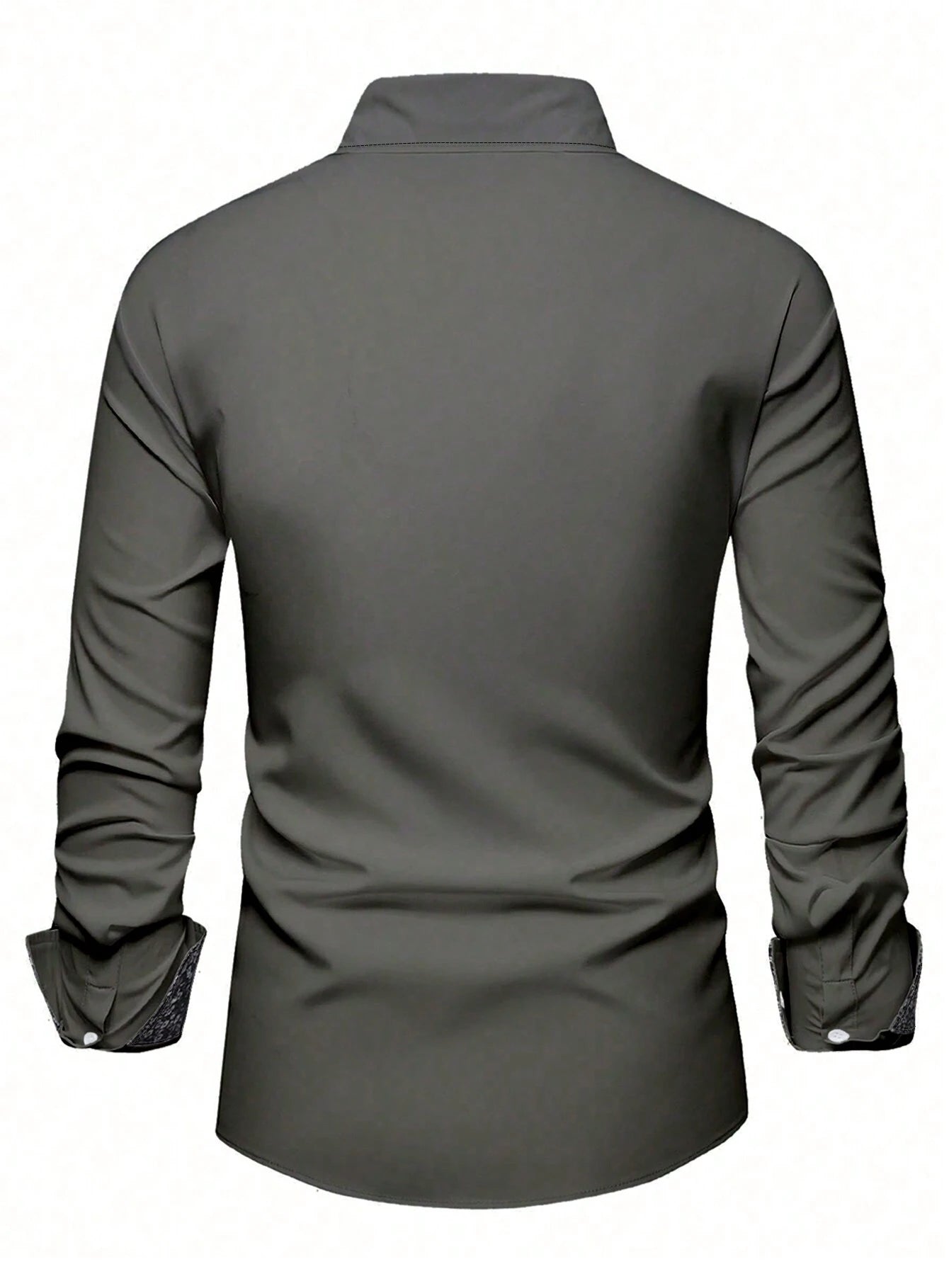 Manfinity Mode Men'S Fashionable Casual Printed Patchwork Long Sleeve Orange Shirt