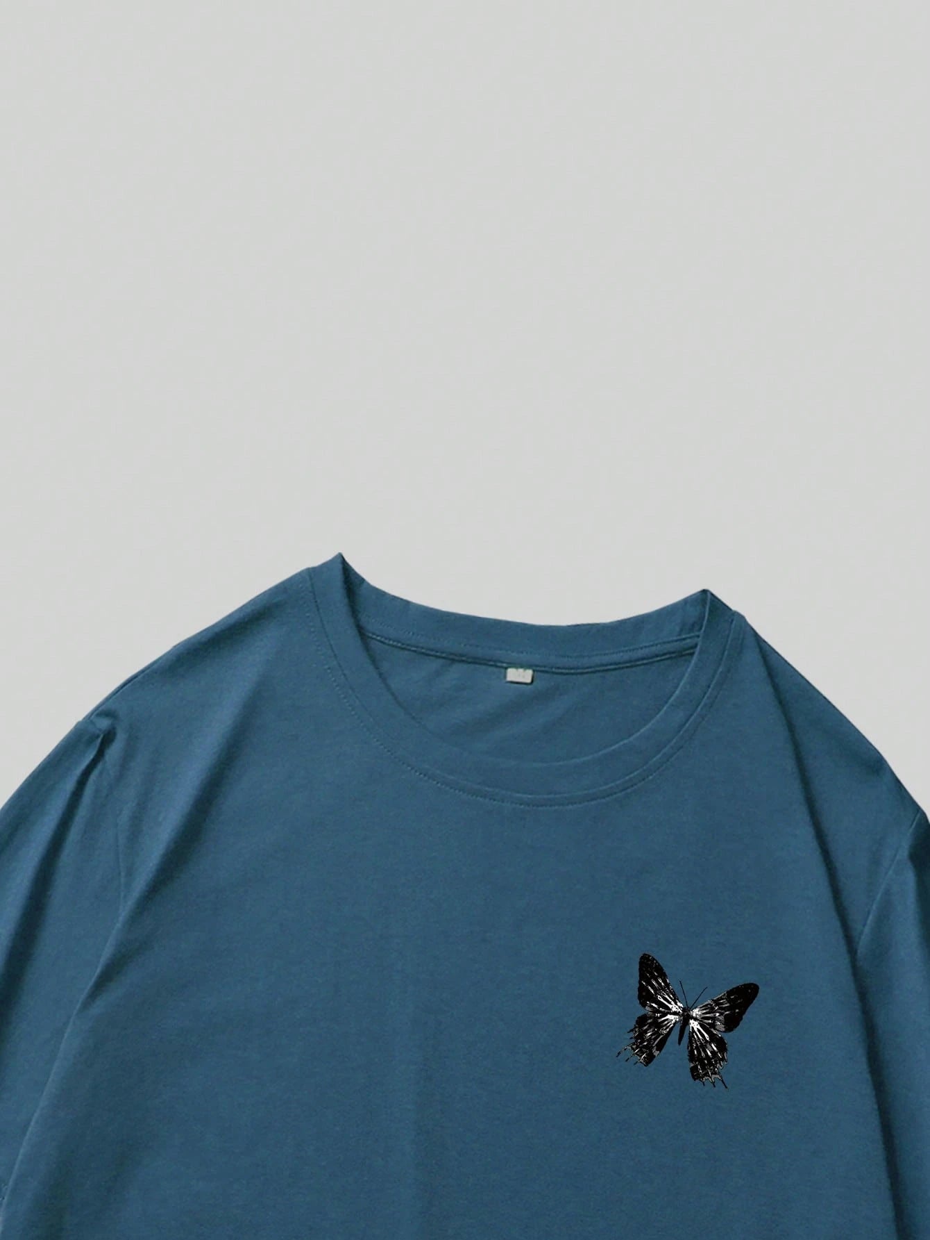 Manfinity EMRG Men T-Shirts Fit Crew Neck Short Sleeve Graphic Tee Butterfly Street Summer Polyester