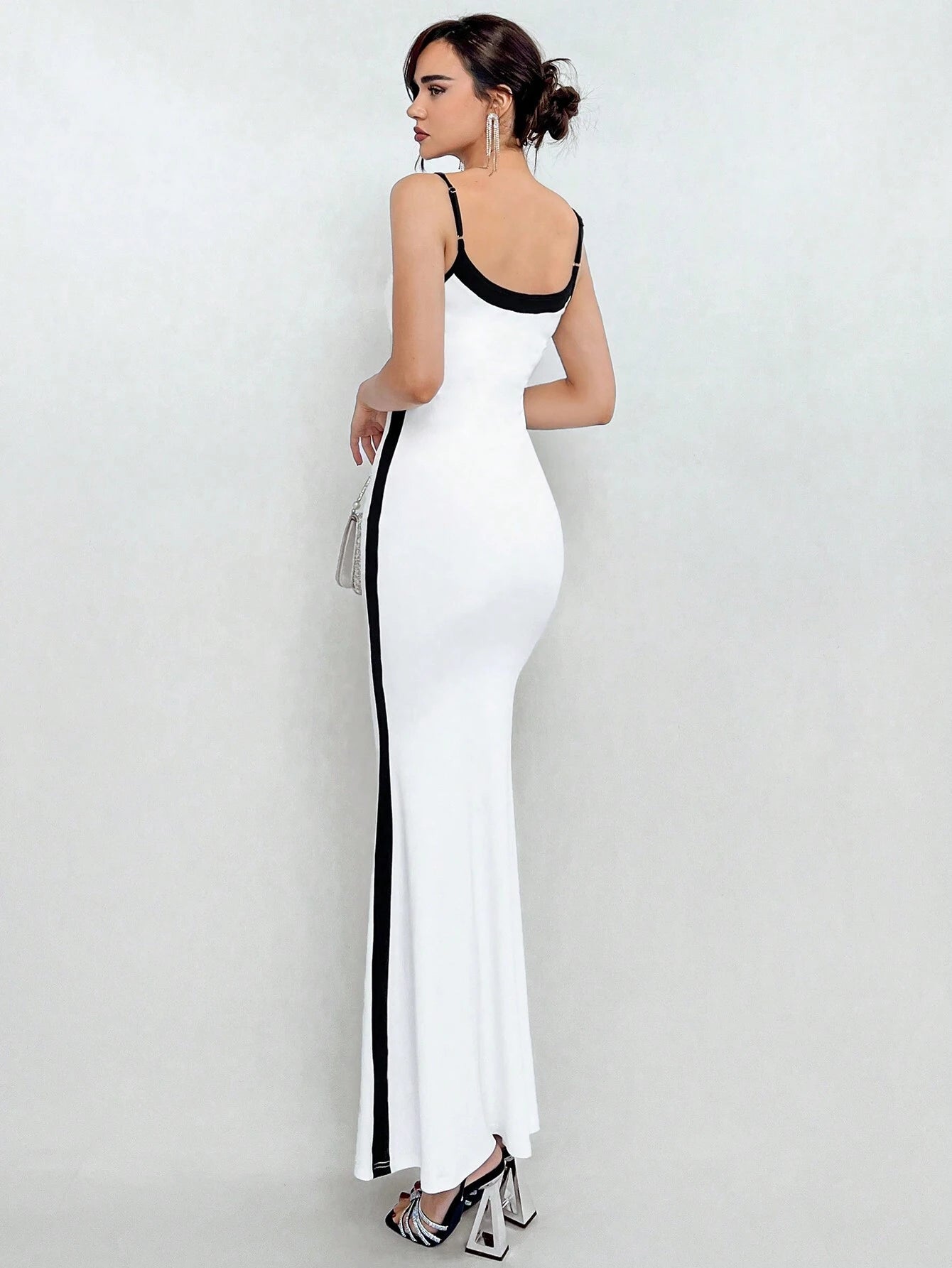 X Jessie Aloruh Color Block Mermaid Hem Cami Dress