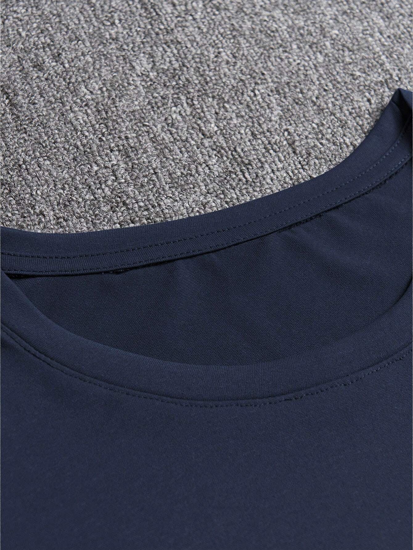 Manfinity LEGND Men Summer Sports and Leisure Short Sleeve T-Shirt with Letter and Flower Printing