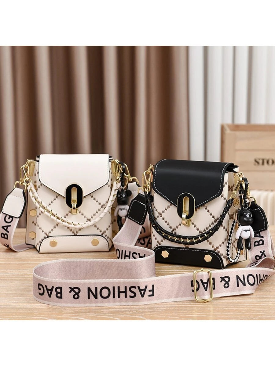 Mini Geometric Patterned Faux Pearl Embellished Women'S Shoulder Bag Portable,Money,Cash White-Collar Workers,For Female,For Women College,Work, Business, Commute,Office,For Anniversary,For Birthday Gift,On Valentine Day Gift, Best Mother'S Day Gift Ideas, Mother Day Gifts, Mom Gifts, Mommy'S Essentials, Mommy Bag for Going Out