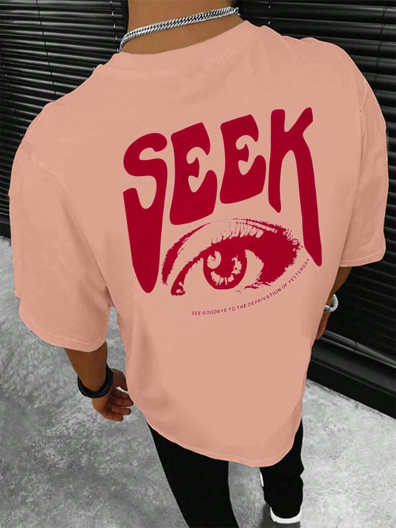 Manfinity Homme Men T-Shirts Fit Crew Neck Short Sleeve Graphic Tee Eye Goth Street Summer Polyester