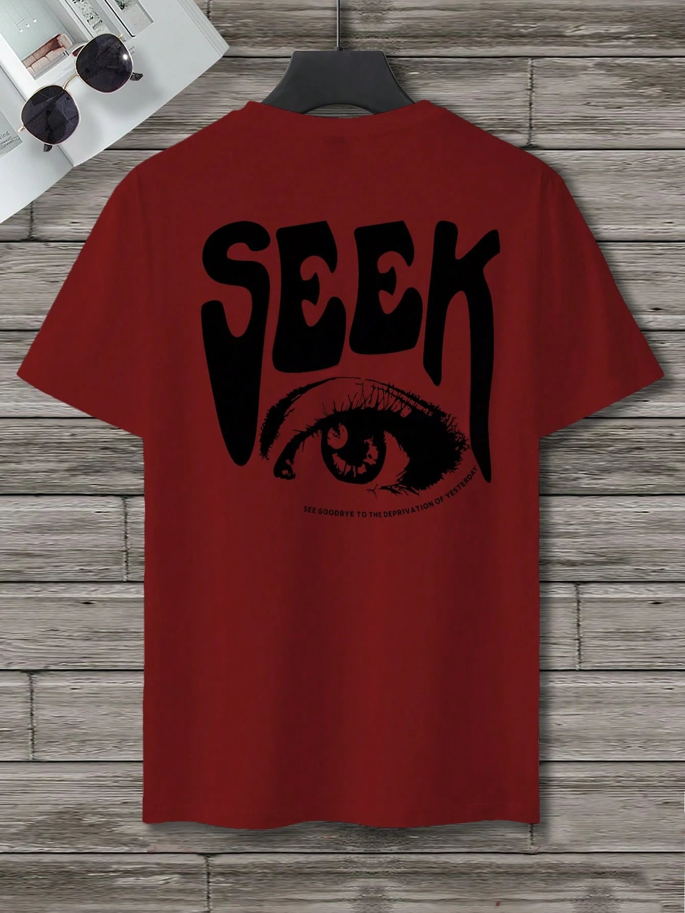 Manfinity Homme Men T-Shirts Fit Crew Neck Short Sleeve Graphic Tee Eye Goth Street Summer Polyester