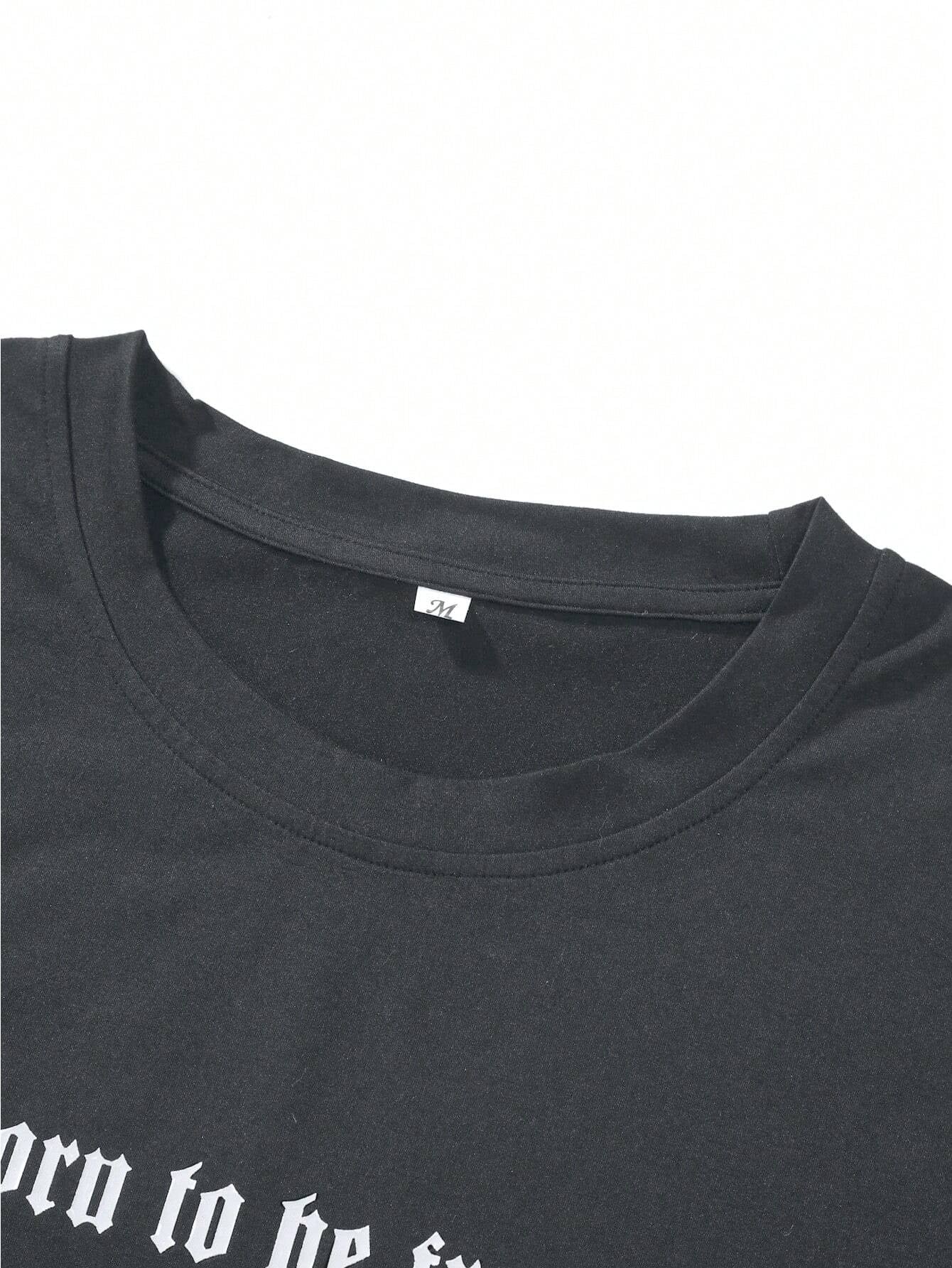 Manfinity EMRG Men Loose Fit Short Sleeve T-Shirt with Character Graphic Print, Street Wear, Boyfriend Gift