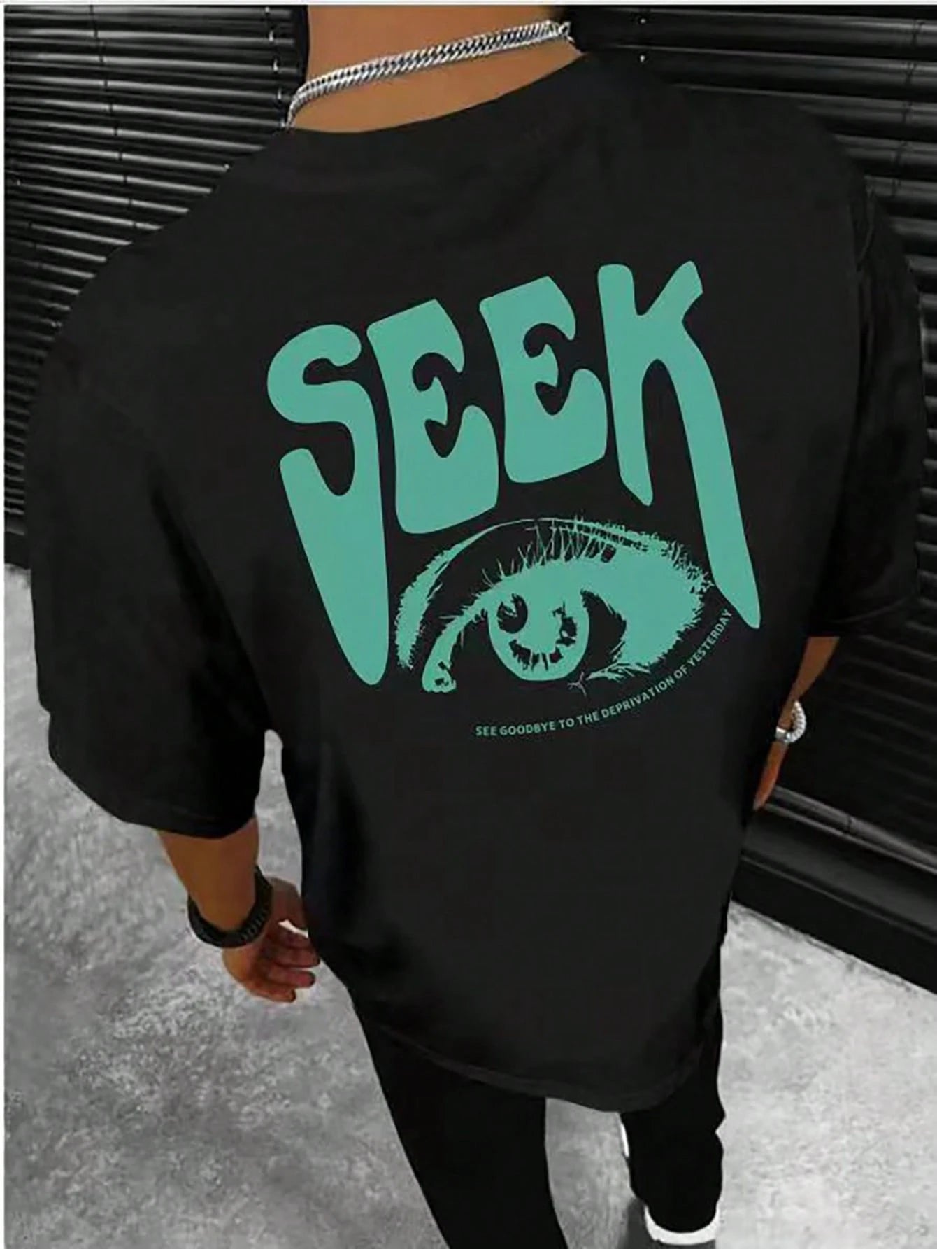 Manfinity Homme Men T-Shirts Fit Crew Neck Short Sleeve Graphic Tee Eye Goth Street Summer Polyester