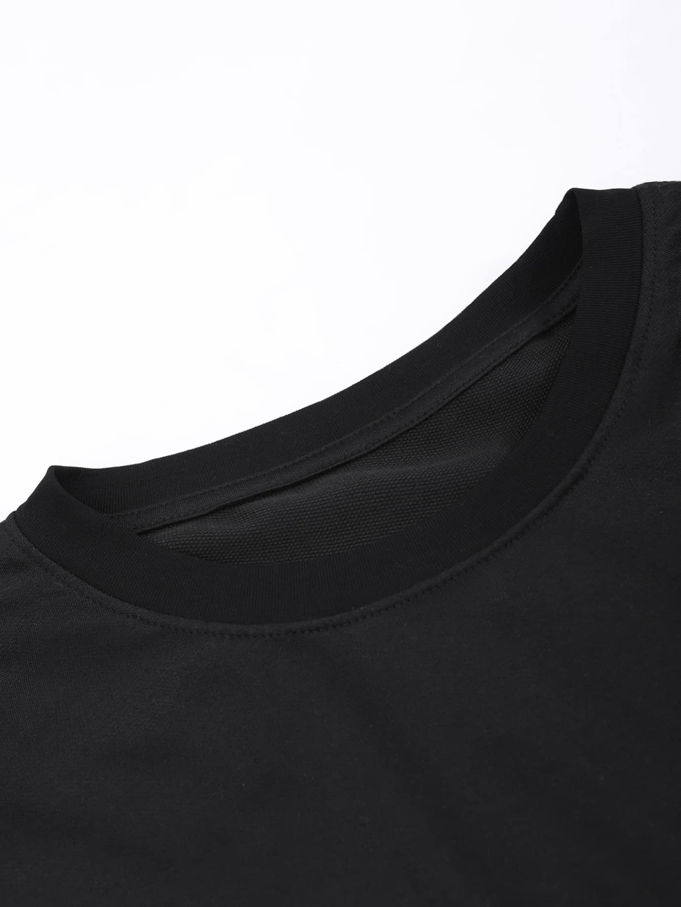 Manfinity Hypemode Men T-Shirts Baggy Crew Neck Drop Shoulder Short Sleeve Graphic Tee Street Summer Polyester