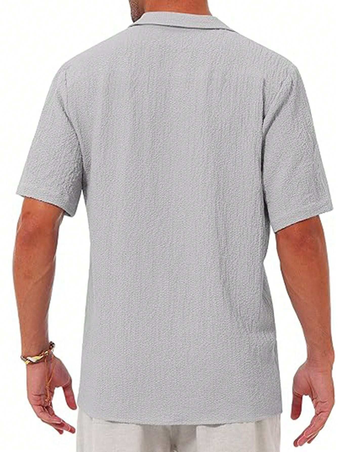 Men'S Slim Fit Cuban Collar Short Sleeve Guayabera Shirt, Casual Summer Wedding Beach Top