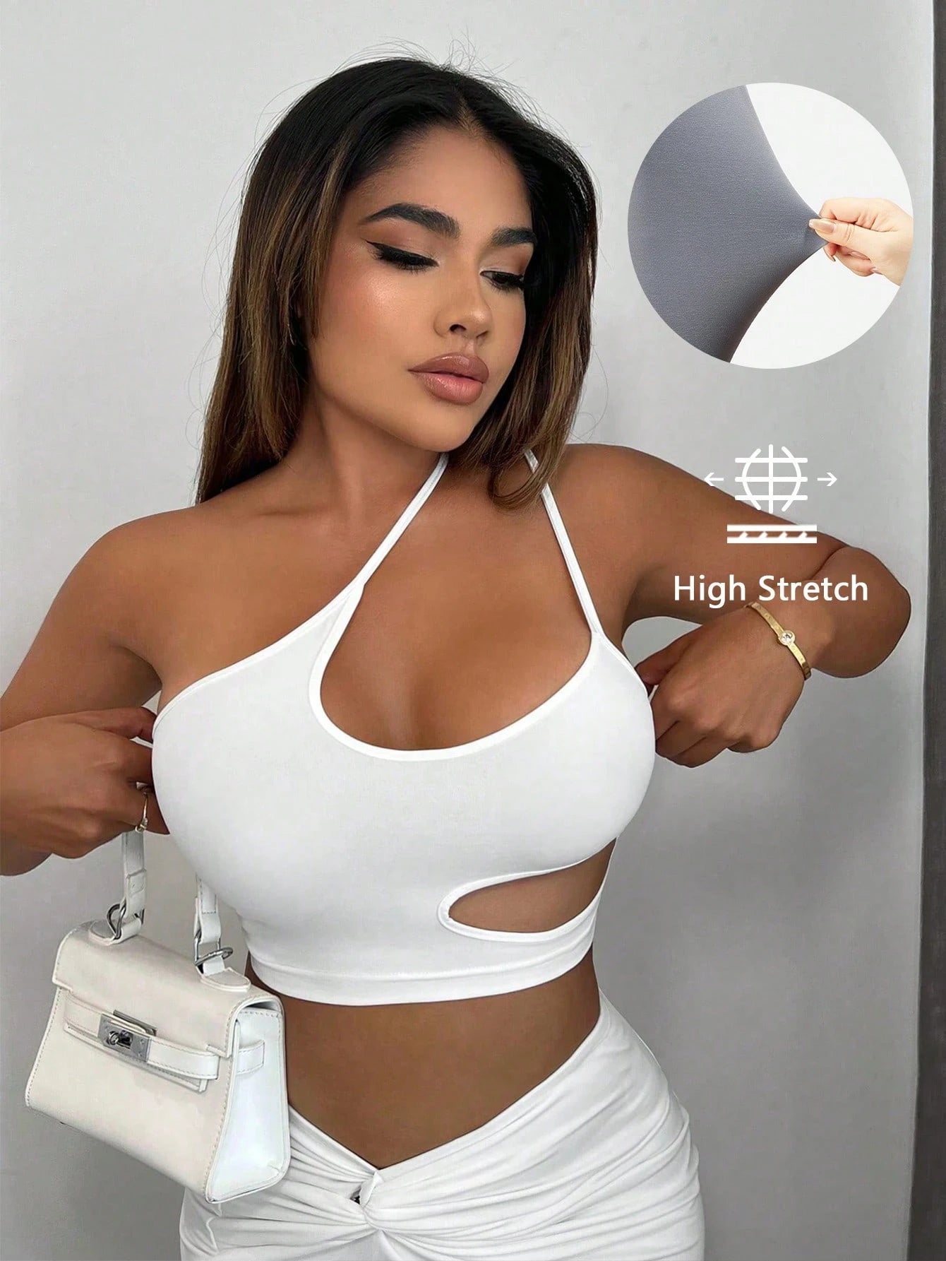 SXY Women Top White Women Dresses White Top White Outfit Crop Top Asymmetrical Top Tube Top