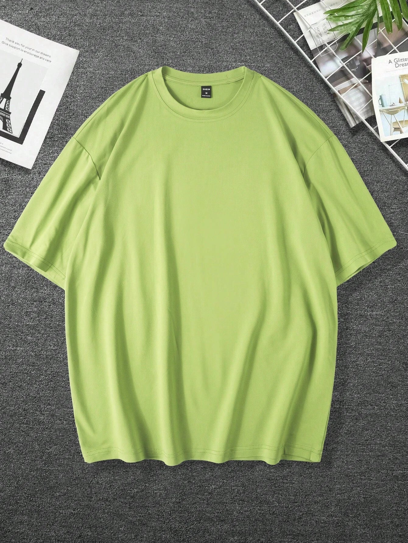 Manfinity RSRT Men T-Shirts Fit Crew Neck Drop Shoulder Short Sleeve Graphic Tee Casual Summer Polyester