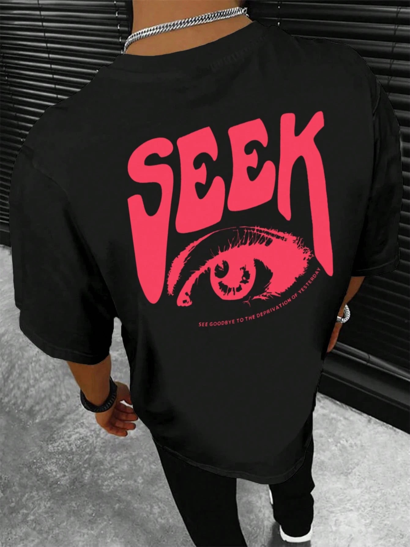 Manfinity Homme Men T-Shirts Fit Crew Neck Short Sleeve Graphic Tee Eye Goth Street Summer Polyester