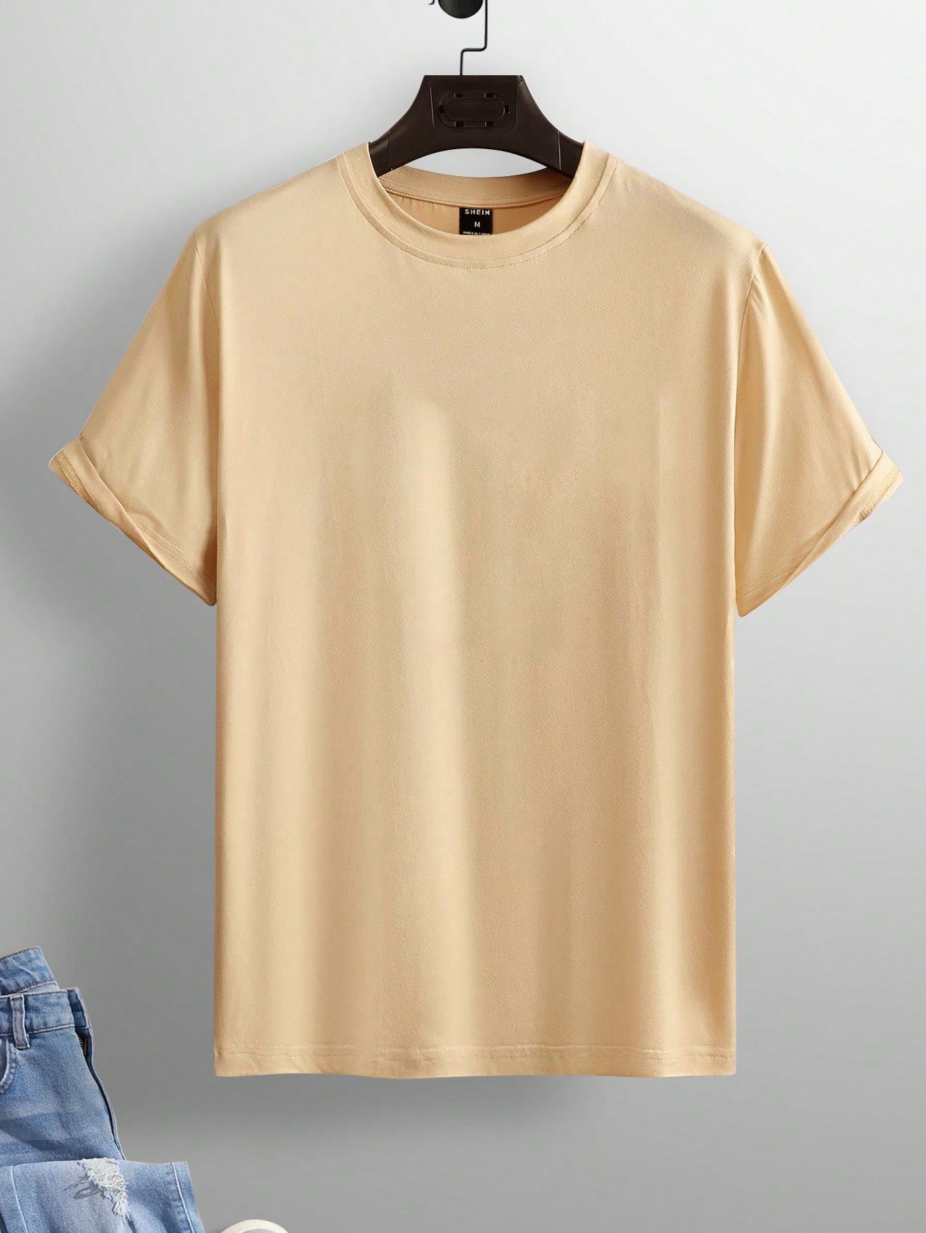 Manfinity RSRT Men T-Shirts Fit Crew Neck Drop Shoulder Short Sleeve Graphic Tee Casual Summer Polyester