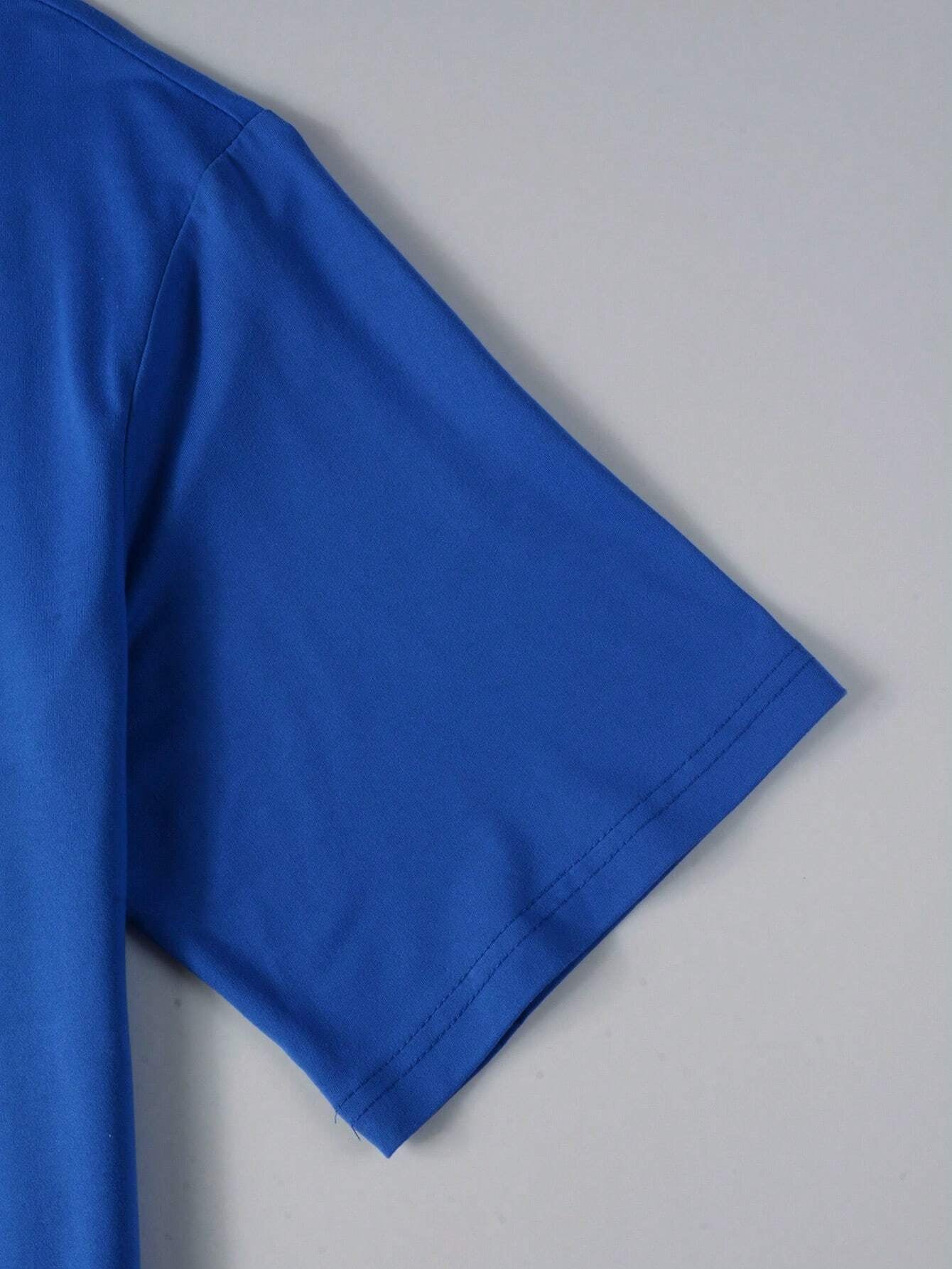 Manfinity RSRT Men T-Shirts Fit Crew Neck Drop Shoulder Short Sleeve Graphic Tee Casual Summer Polyester