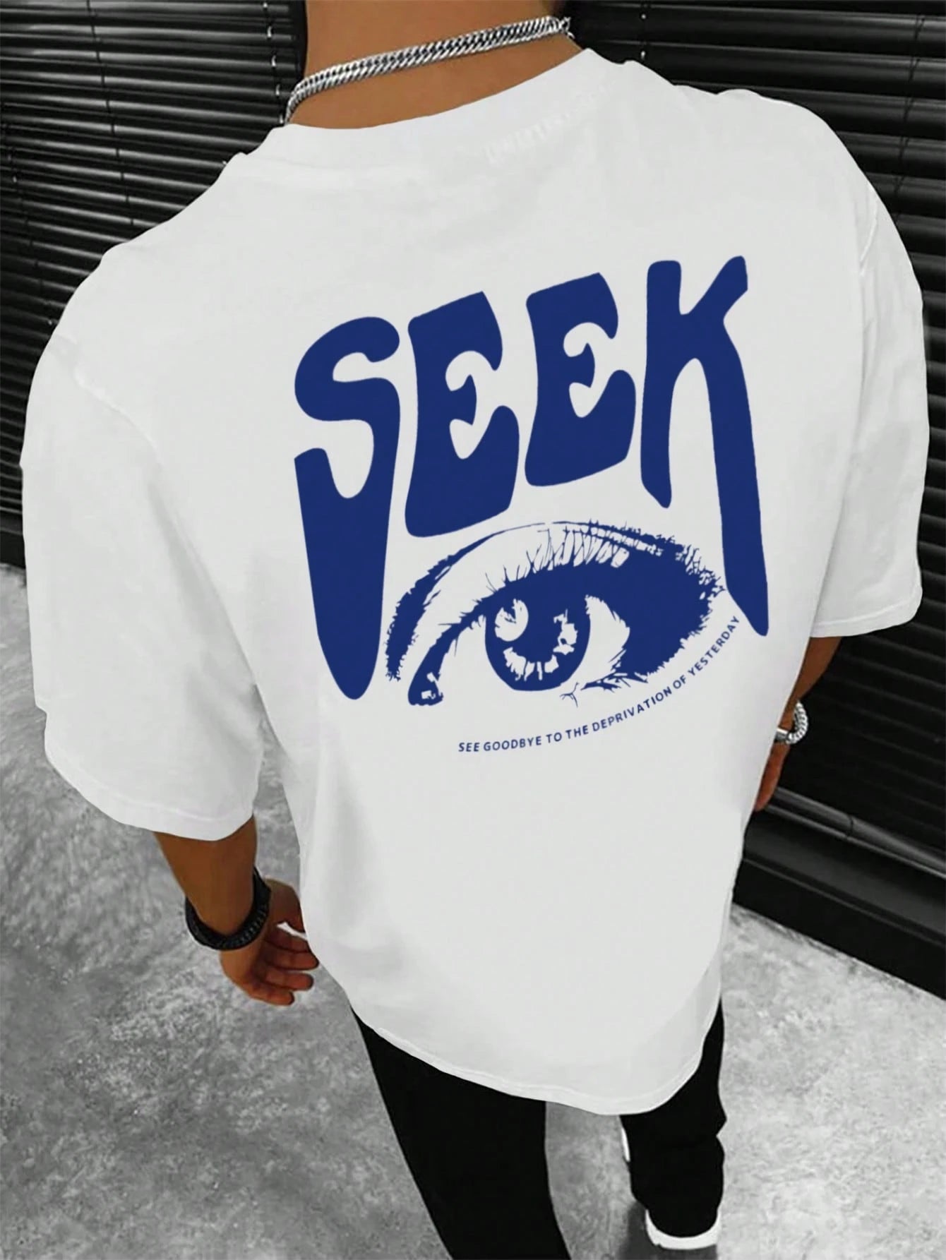 Manfinity Homme Men T-Shirts Fit Crew Neck Short Sleeve Graphic Tee Eye Goth Street Summer Polyester