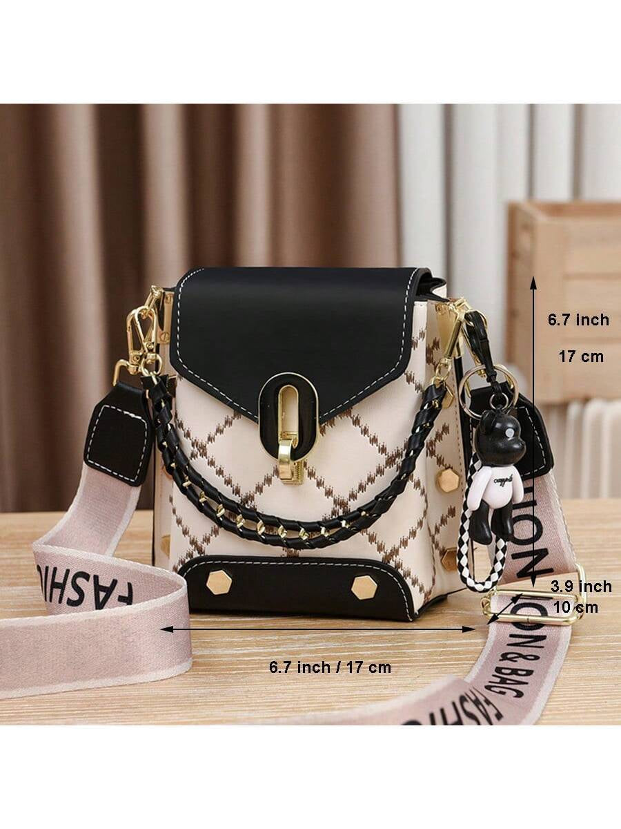 Mini Geometric Patterned Faux Pearl Embellished Women'S Shoulder Bag Portable,Money,Cash White-Collar Workers,For Female,For Women College,Work, Business, Commute,Office,For Anniversary,For Birthday Gift,On Valentine Day Gift, Best Mother'S Day Gift Ideas, Mother Day Gifts, Mom Gifts, Mommy'S Essentials, Mommy Bag for Going Out