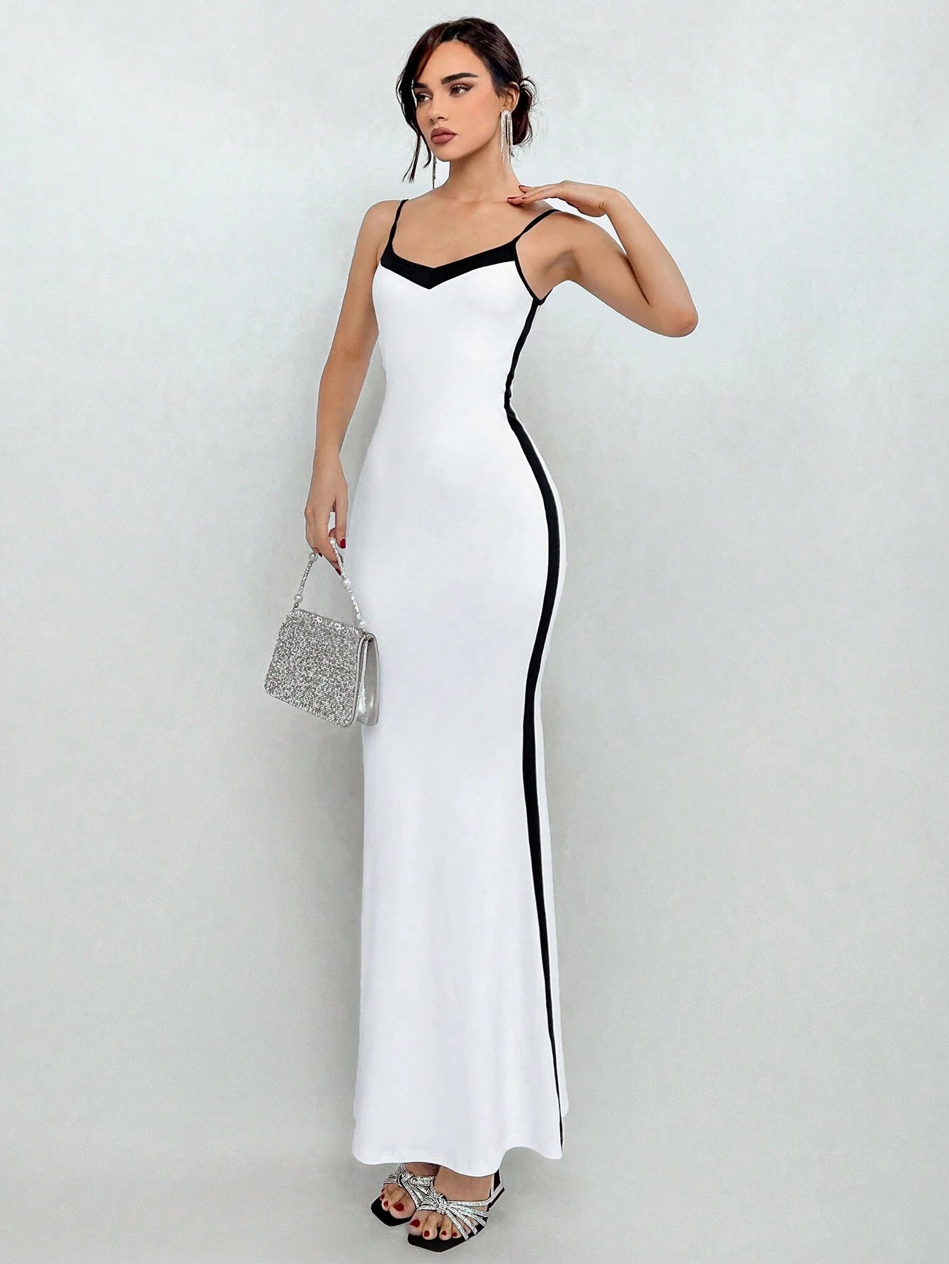 X Jessie Aloruh Color Block Mermaid Hem Cami Dress