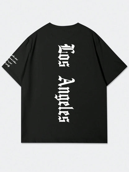 Manfinity EMRG Men'S Letter Print Drop Shoulder T-Shirt
