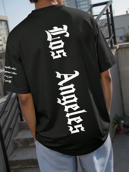 Manfinity EMRG Men'S Letter Print Drop Shoulder T-Shirt