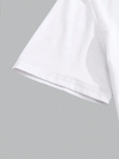 Men'S Summer Slogan Pigeon Print round Neck Casual Commuter T-Shirt