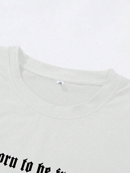Manfinity EMRG Men Loose Fit Short Sleeve T-Shirt with Character Graphic Print, Street Wear, Boyfriend Gift