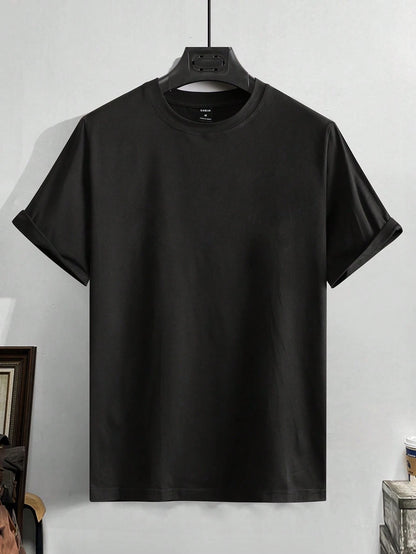 Manfinity RSRT Men T-Shirts Fit Crew Neck Drop Shoulder Short Sleeve Graphic Tee Casual Summer Polyester
