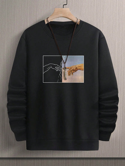Manfinity Homme Men Hand Print Sweatshirt