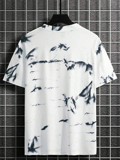 Manfinity LEGND Men T-Shirts Fit Crew Neck Short Sleeve Colorful Summer Polyester Tie Dye Tee