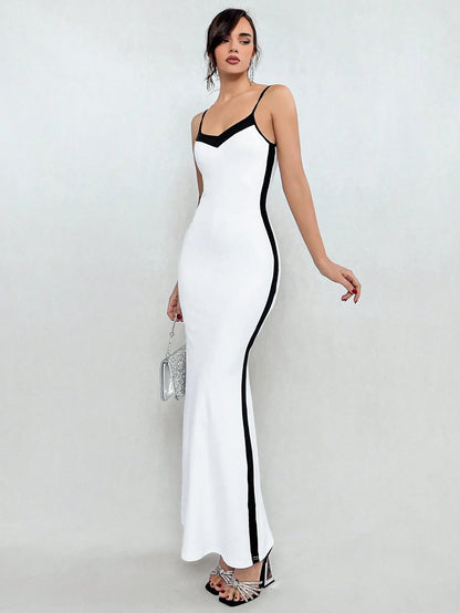 X Jessie Aloruh Color Block Mermaid Hem Cami Dress