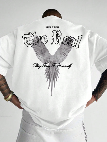 Men'S Summer Slogan Pigeon Print round Neck Casual Commuter T-Shirt