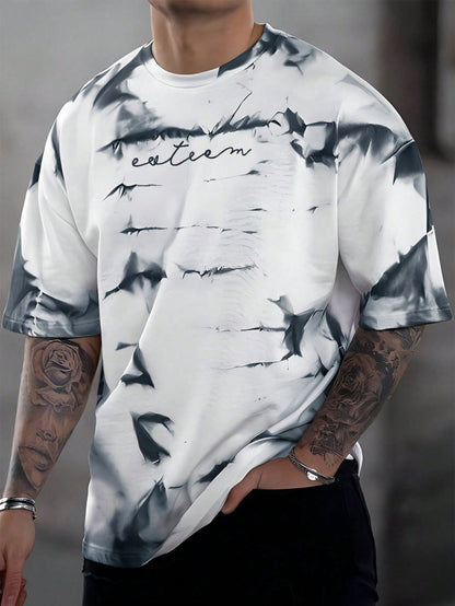Manfinity LEGND Men T-Shirts Fit Crew Neck Short Sleeve Colorful Summer Polyester Tie Dye Tee