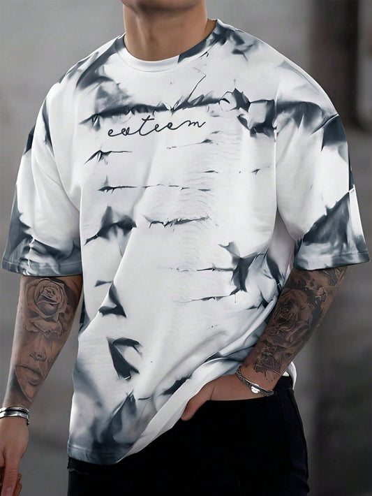 Manfinity LEGND Men T-Shirts Fit Crew Neck Short Sleeve Colorful Summer Polyester Tie Dye Tee