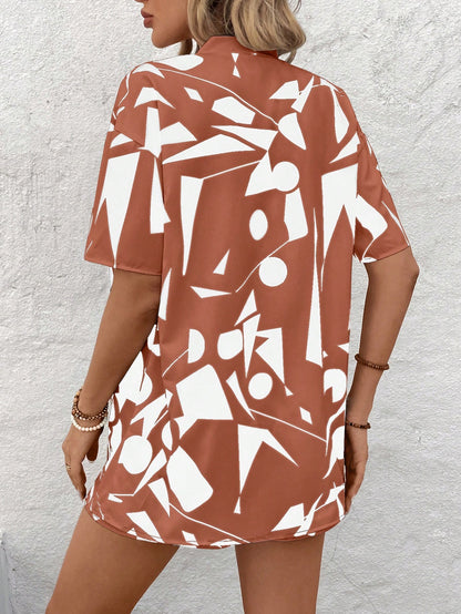 Breezaya Women Short Sleeve Shirt and Shorts Casual Suit, Fashionable for Summer